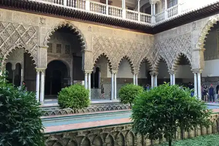 Maria Padilha em Espanha real alcazar em Sevilha